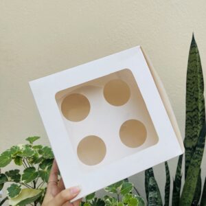 4 CAVITY CUPCAKE BOX WITH WINDOW