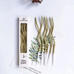 GOLDEN SWIRL CANDLE-PACK OF 6PCS