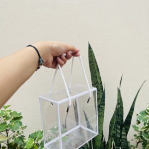CLEAR PVC BAG WHITE- (5.5*5.5*3 INCHES)