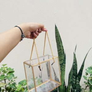 CLEAR PVC BAG GOLDEN- (5.5*5.5*3 INCHES)
