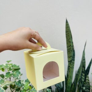 SINGLE JAR BOX - YELLOW ( SIZE-3.5*3.5*3.5)