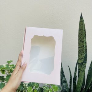 6 BROWNIE BOX- PASTEL PINK ( SIZE-8.5*6*1.5)
