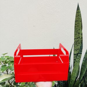 RED HAMPER TRAY- 8/6/4 INCHES