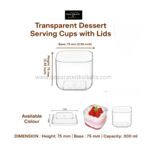 TRANSPARENT DESSERT CUP WITH LID- PACK OF 10PCS