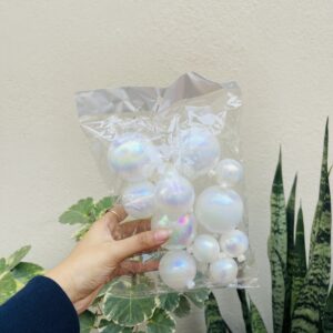 TRANSPARENT WHITE FAUX BALL-20pc