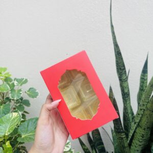 6 CAVITY CHOCOLATE BOX RED- pack of 10pcs