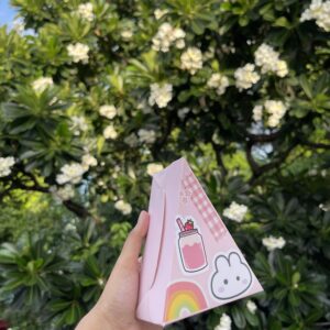 KOREAN PASTRY BOX PINK- pack of 10pcs