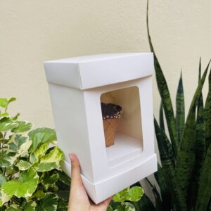 WINE/ CONE BOX WHITE - pack of 10 pcs