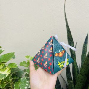 DIWALI PYRAMID BOX  GREEN -pack of 10pcs