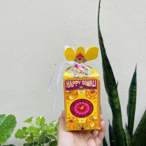 DIWALI CHOCOLATE BOX YELLOW- pack of 10pcs