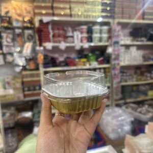 FOIL SQUARE BAKING CUP WITH LID- pack of 10pcs