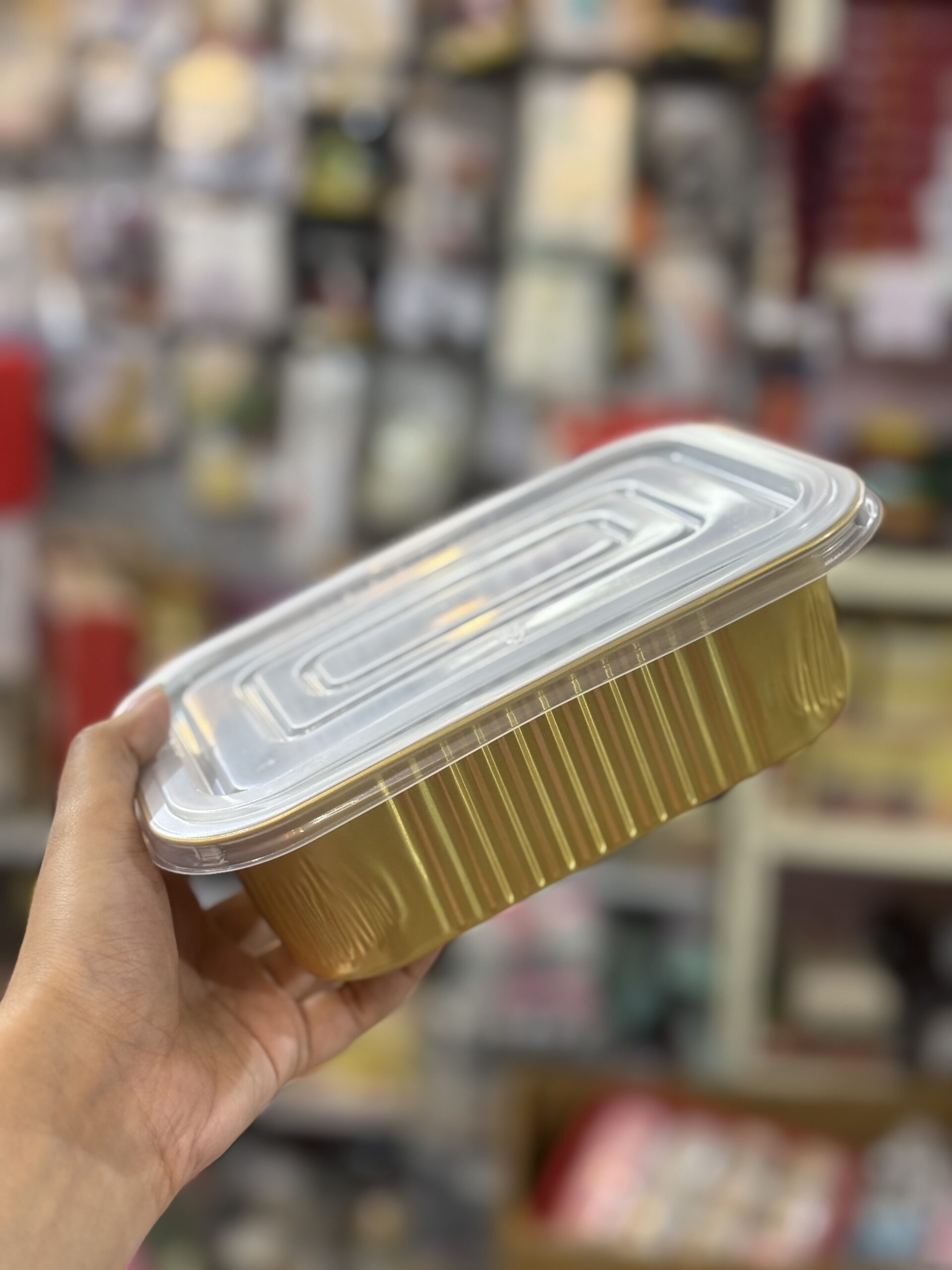 GOLDEN FOIL BAKE AND SERVE WITH LID (6/4/2.5”)- pack of 10pcs