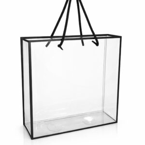 CLEAR PVC HAMPER BAG BLACK - 8*8*3.5 INCHES