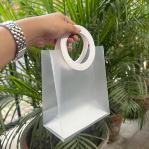 MATTE PVC BAGS (SMALL) - WHITE (7/6.5/2.5") - PACK OF 10 PCS