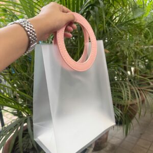 MATTE PVC BAGS (LARGE) - PINK (10.5/9/4.5") - PACK OF 10 PCS