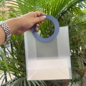 MATTE PVC BAGS (SMALL) - BLUE (7/6.5/2.5") - PACK OF 10 PCS