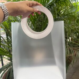 MATTE PVC BAGS (LARGE) - WHITE (10.5/9/4.5") - PACK OF 10 PCS