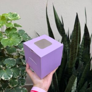 2 DONUT/ BOMBOLINI BOX - PURPLE (4/4/4") - PACK OF 10 PCS