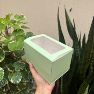 2 DONUT/ BOMBOLINI BOX - GREEN (6/4/4") - PACK OF 10 PCS