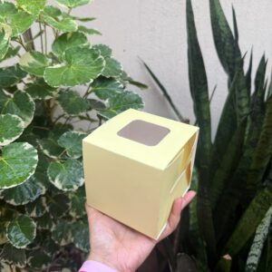 2 DONUT/ BOMBOLINI BOX - YELLOW (4/4/4") - PACK OF 10 PCS