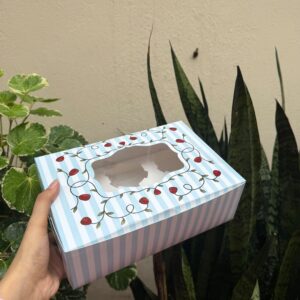 6 CUPCAKE BOX - BLUE (9/6/3") - PACK OF 10 PCS