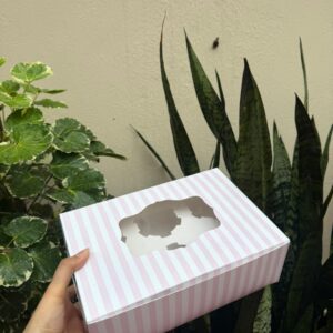 6 CUPCAKE BOX - PINK (9/6/3") - PACK OF 10 PCS