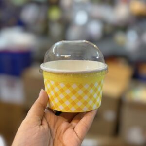 BAKEABLE PRINTED CUPS WITH LID - PACK OF 10 PCS (COLOURS GIVEN AS PER AVAILABILITY)