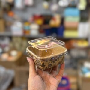 3" PRINTED BAKEABLE BROWNIE CUP WITH LID - PACK OF 10 PCS