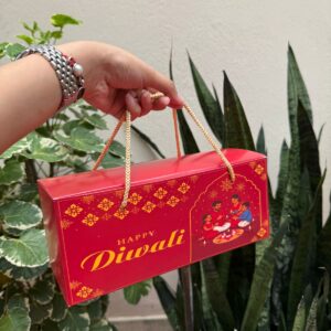 DIWALI 3 JAR HAMPER BOX - RED (10/4/4") - PACK OF 10 PCS (JARS ARE NOT INCLUDED)