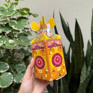DIWALI CHOCOLATE BOX - YELLOW (2.5/2.5/4") - PACK OF 10 PCS