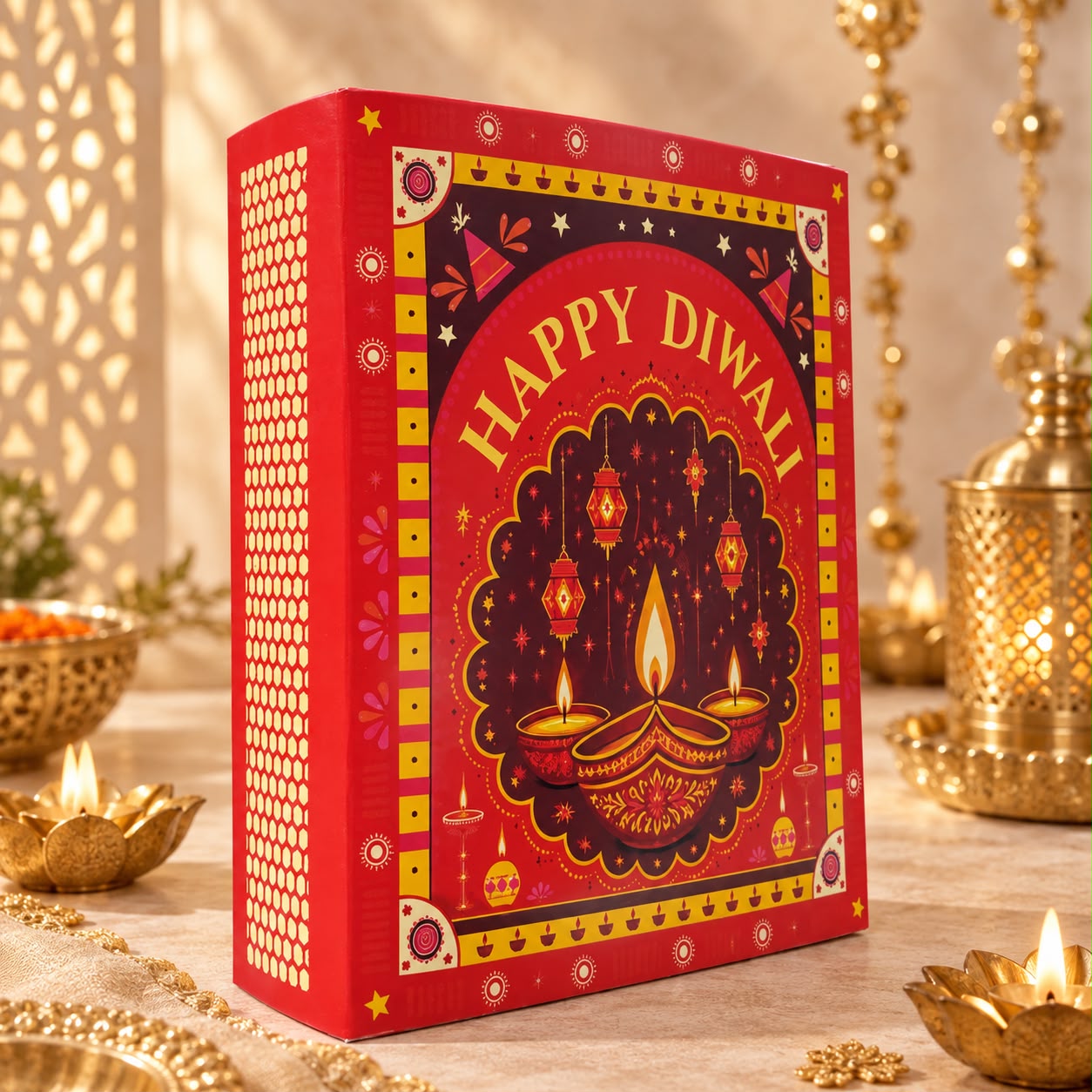 DIWALI MATCHBOX HAMPER BOX (11/8/3″)- pack of 10pc