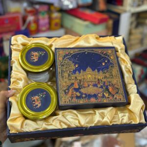 PREMIUM TRAY WITH 2 JARS AND PRINTED BOX (10/12/2.5")